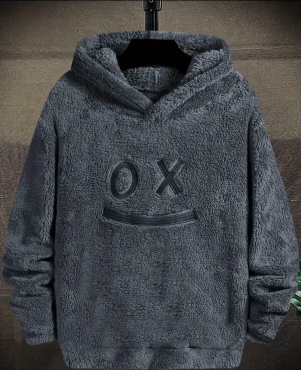 Luxury Plush Fleece Hoodie with OX Design - On Sale Now!