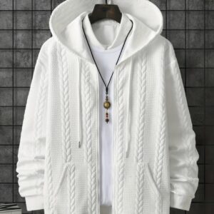 Stylish White Hooded Jacket for Winter Warmth