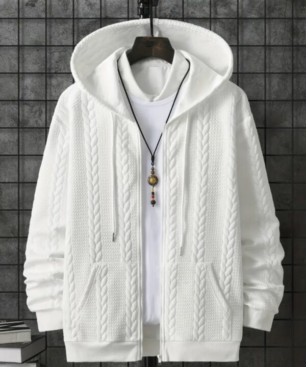 Stylish White Hooded Jacket for Winter Warmth